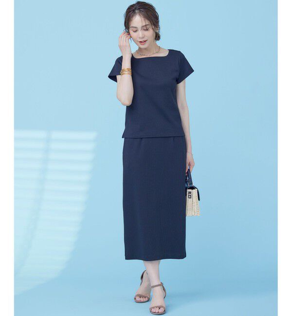 組曲「【WEB限定】ストライプジャガード カップ付きTシャツ」|Tシャツ・カットソー|