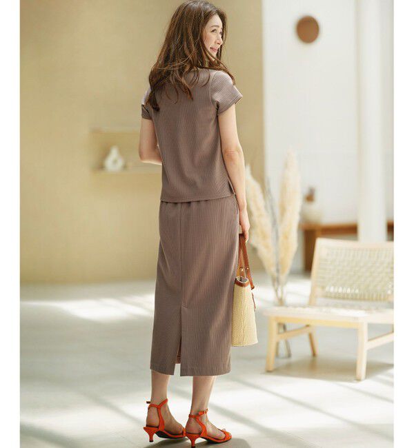 組曲「【WEB限定】ストライプジャガード カップ付きTシャツ」|Tシャツ・カットソー|