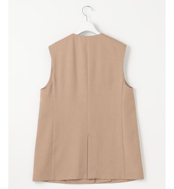 自由区「【接触冷感・速乾・UVケア・撥水・防シワ・XSサイズあり】リネンライクツィル ジレ」|ベスト・ジレ|