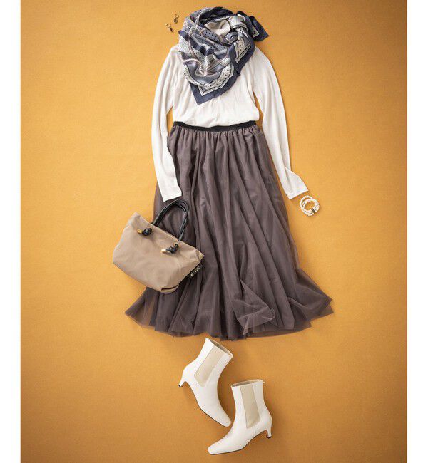 23区「【洗える】ソフトチュール スカート」|スカート|