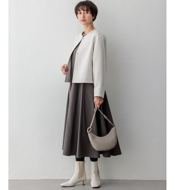 23区「【洗える】ネオプレーンジャージー ジャケット」|ノーカラージャケット|