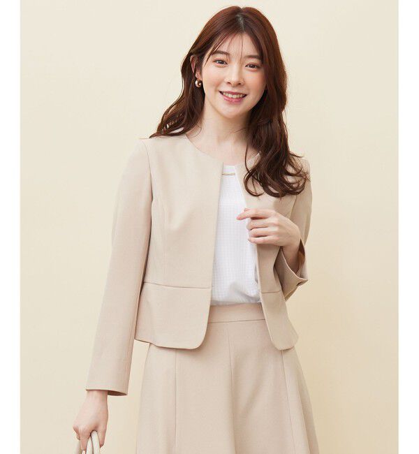 ANY SIS「【UVカット / 接触冷感 / 吸水速乾】スマートビューティストレッチ ショートノーカラージャケット」|ノーカラージャケット|ﾗｲﾄﾍﾞｰ