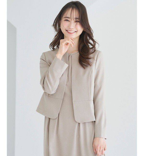 ANY SIS「【UVカット / 接触冷感 / 吸水速乾】スマートビューティストレッチ ショートノーカラージャケット」|ノーカラージャケット|【WEB･一部店