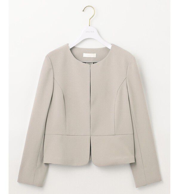 ANY SIS「【UVカット / 接触冷感 / 吸水速乾】スマートビューティストレッチ ショートノーカラージャケット」|ノーカラージャケット|