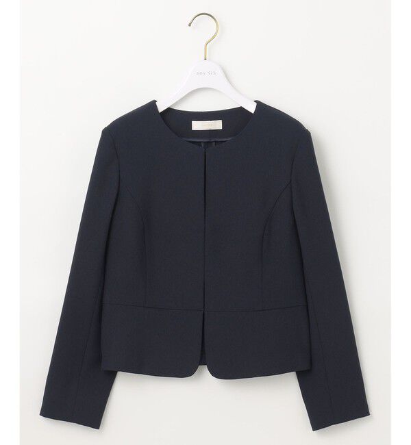 ANY SIS「【UVカット / 接触冷感 / 吸水速乾】スマートビューティストレッチ ショートノーカラージャケット」|ノーカラージャケット|