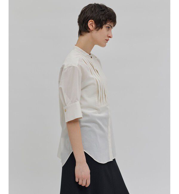 BEIGE,「【洗える】BAC / バンドカラーブラウス」|シャツ・ブラウス|