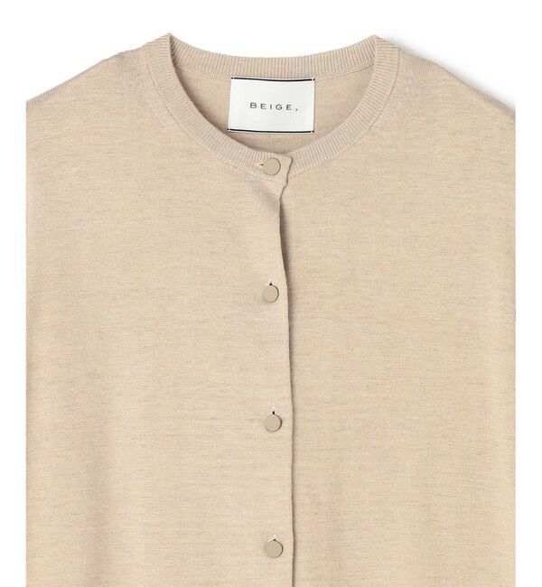 BEIGE,「CHLOR / ウールシルク配色クルーネックカーディガン」|ニット・セーター|