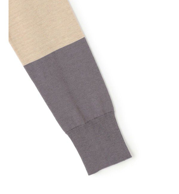 BEIGE,「CHLOR / ウールシルク配色クルーネックカーディガン」|ニット・セーター|