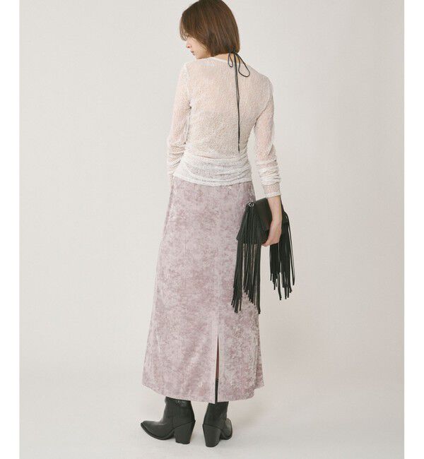 GRACE CONTINENTAL「クラッシュベロアロングスカート」|スカート|