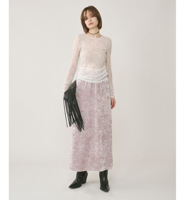 GRACE CONTINENTAL「クラッシュベロアロングスカート」|スカート|