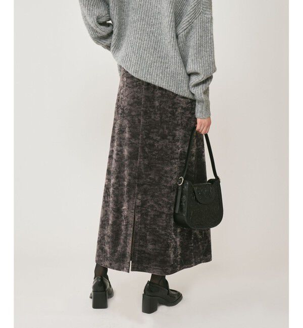 GRACE CONTINENTAL「クラッシュベロアロングスカート」|スカート|