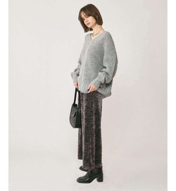 GRACE CONTINENTAL「クラッシュベロアロングスカート」|スカート|