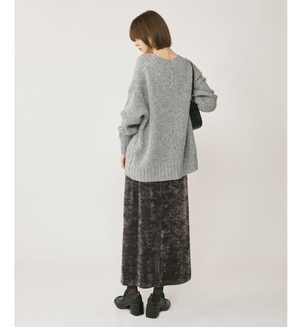 GRACE CONTINENTAL「クラッシュベロアロングスカート」|スカート|