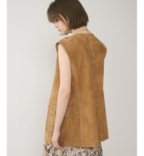 「ルーズスエードジレジャケット」|ノーカラージャケット|