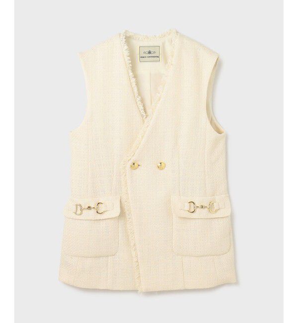 GRACE CONTINENTAL「ルーズツイードジレジャケット」|ベスト・ジレ|