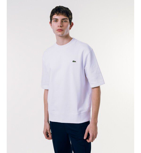 LACOSTE「オーガニックコットン 裏パイル地 オーバーサイズ プレミアム半袖スウェット トレーナー」|Tシャツ・カットソー|