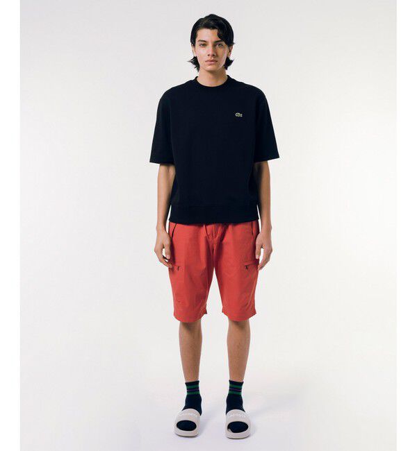LACOSTE「オーガニックコットン 裏パイル地 オーバーサイズ プレミアム半袖スウェット トレーナー」|Tシャツ・カットソー|