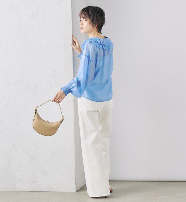 NOLLEY'S「ラッフル衿シアーブラウス」|シャツ・ブラウス|