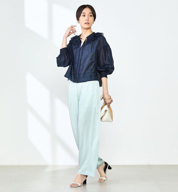 NOLLEY'S「ラッフル衿シアーブラウス」|シャツ・ブラウス|