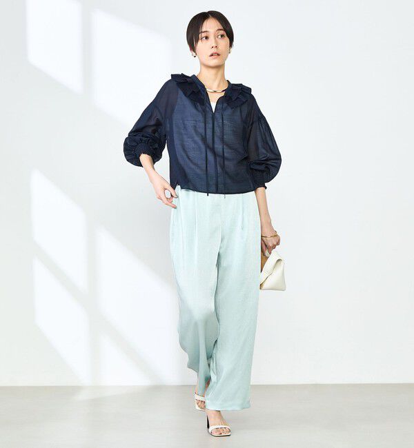 NOLLEY'S「ラッフル衿シアーブラウス」|シャツ・ブラウス|