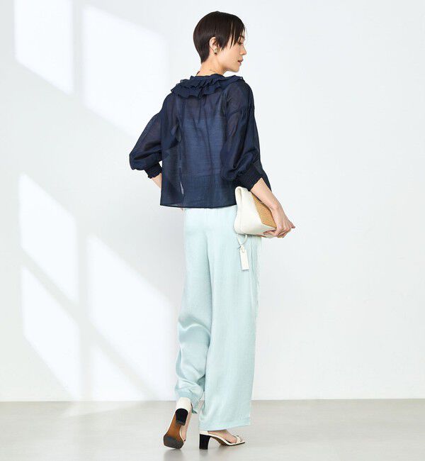 NOLLEY'S「ラッフル衿シアーブラウス」|シャツ・ブラウス|
