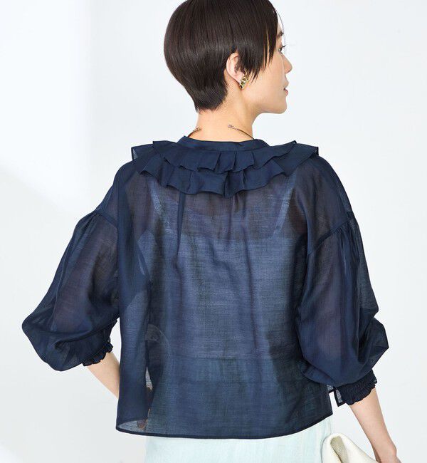 NOLLEY'S「ラッフル衿シアーブラウス」|シャツ・ブラウス|