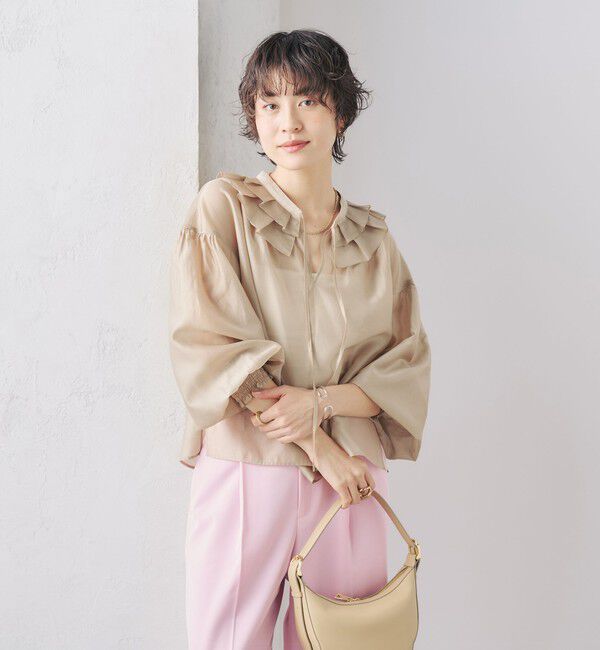 NOLLEY'S「ラッフル衿シアーブラウス」|シャツ・ブラウス|