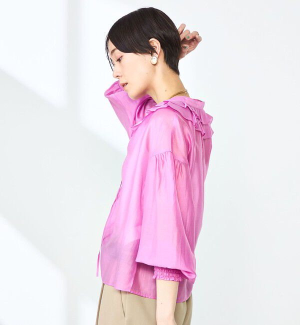 NOLLEY'S「ラッフル衿シアーブラウス」|シャツ・ブラウス|