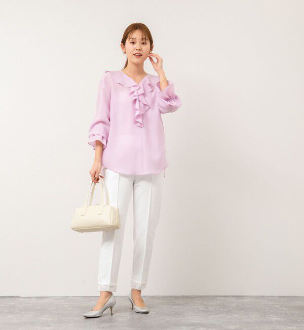 NOLLEY'S「【追加】(CLASSY5月号掲載)ラッフル衿とろみブラウス」|シャツ・ブラウス|