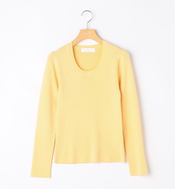 NOLLEY'S sophi「《アンサンブル対応》《手洗い可能》カシミヤ混リブUネックプルオーバー」|ニット・セーター|