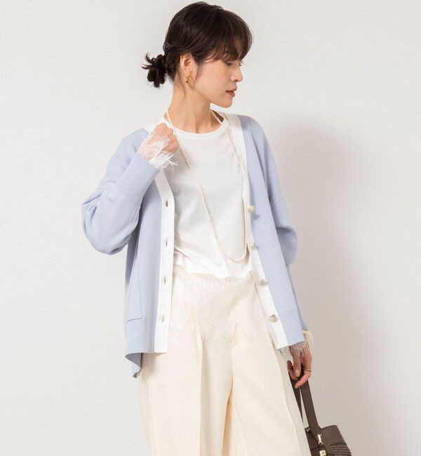 NOLLEY'S sophi「ウォッシャブルレース切替ロンT」|Tシャツ・カットソー|