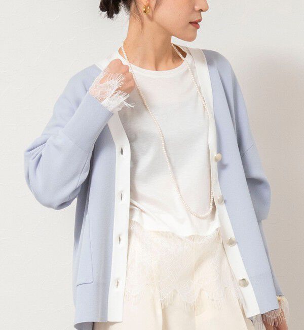 NOLLEY'S sophi「ウォッシャブルレース切替ロンT」|Tシャツ・カットソー|