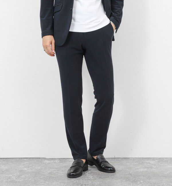 Stutostein「《ビジカジ/セットアップ対応》ストレッチコードピケ パンツ 26SS」|チノ|ダークネイビー