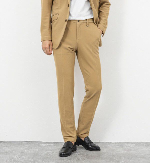 Stutostein「《ビジカジ/セットアップ対応》ストレッチコードピケ パンツ 26SS」|チノ|ベージュ