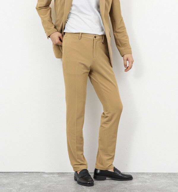 Stutostein「《ビジカジ/セットアップ対応》ストレッチコードピケ パンツ 26SS」|チノ|