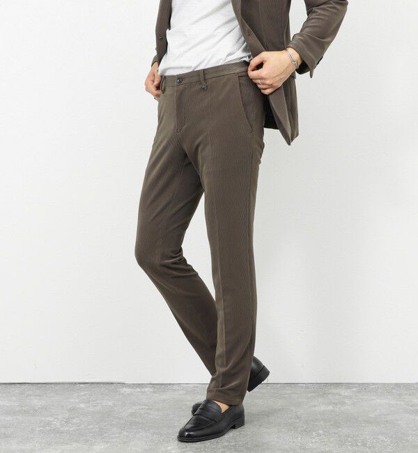 Stutostein「《ビジカジ/セットアップ対応》ストレッチコードピケ パンツ 26SS」|チノ|