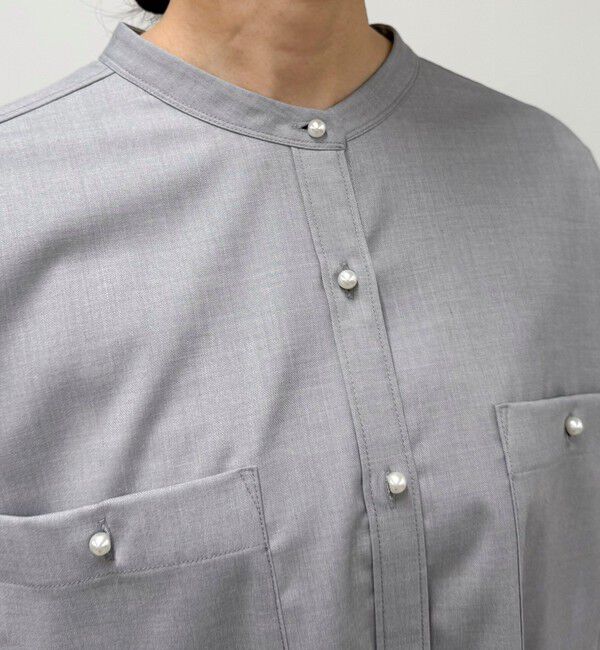 fredy emue「《セットアップ対応》TRパール釦バンドカラーシャツ」|シャツ・ブラウス|