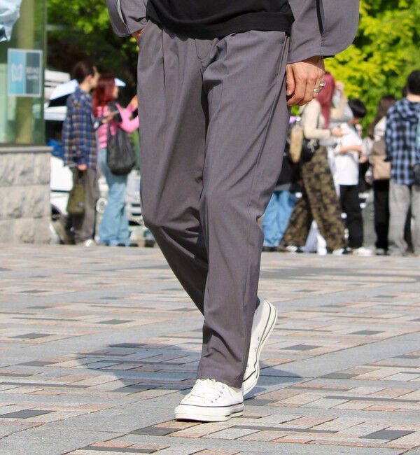 GLOSTER「【GLOSTER/グロスター】COOLMAX ポリトロスラックス イージーパンツ」|チノ|ライトグレー