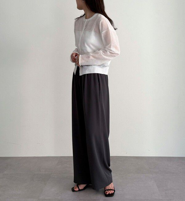 fredy emue「リネン混配色シアーカーディガン」|カーディガン|