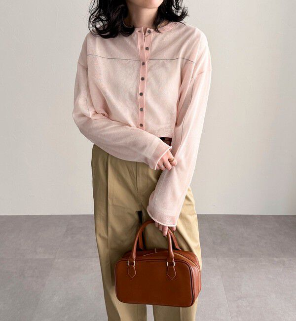 fredy emue「リネン混配色シアーカーディガン」|カーディガン|