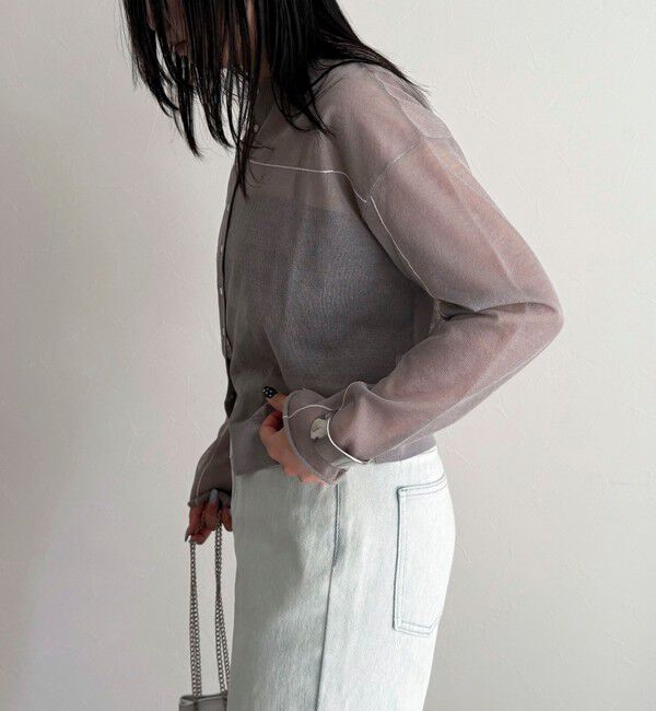 fredy emue「リネン混配色シアーカーディガン」|カーディガン|