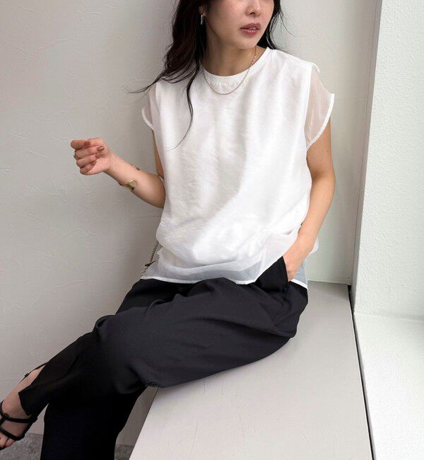 fredy emue「シアーオーガンジーレイヤードノースリーブブラウス」|シャツ・ブラウス|