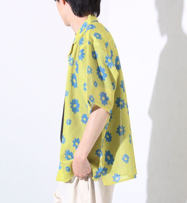 GLOSTER「【GLOSTER/グロスター】フラワーメッシュシャツ ショートスリーブ オープンカラー 開襟シャツ」|シャツ・ブラウス|