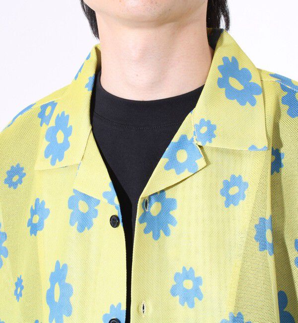 GLOSTER「【GLOSTER/グロスター】フラワーメッシュシャツ ショートスリーブ オープンカラー 開襟シャツ」|シャツ・ブラウス|