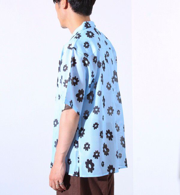 GLOSTER「【GLOSTER/グロスター】フラワーメッシュシャツ ショートスリーブ オープンカラー 開襟シャツ」|シャツ・ブラウス|