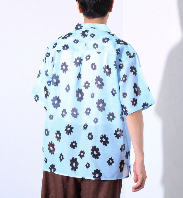 GLOSTER「【GLOSTER/グロスター】フラワーメッシュシャツ ショートスリーブ オープンカラー 開襟シャツ」|シャツ・ブラウス|