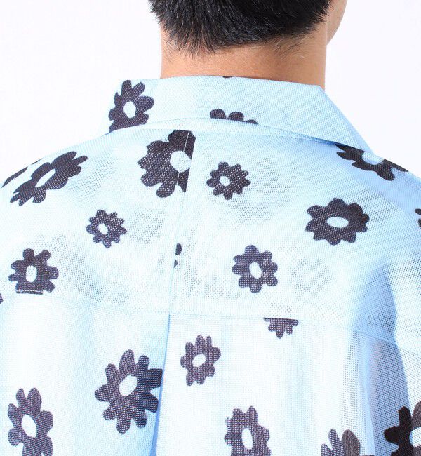 GLOSTER「【GLOSTER/グロスター】フラワーメッシュシャツ ショートスリーブ オープンカラー 開襟シャツ」|シャツ・ブラウス|