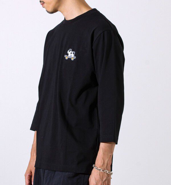 GLOSTER「【GLOSTER/グロスター】デジブル 七分袖Tシャツ ドット刺繍」|Tシャツ・カットソー|