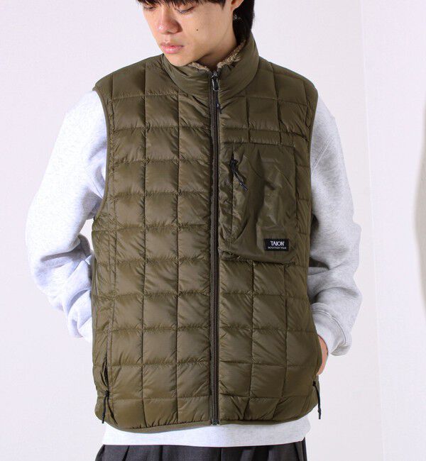 GLOSTER「【2WAYで着回せる】【UNISEX】GLOSTER配色別注 TAIONボア&times;ダウンベスト」|ダウンベスト・ベスト|