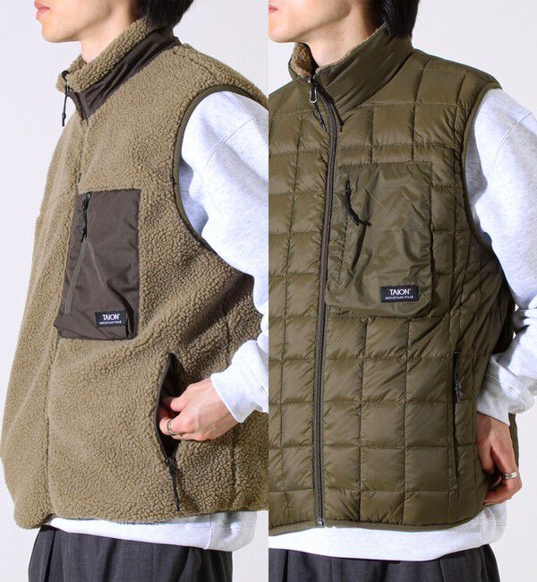 GLOSTER「【2WAYで着回せる】【UNISEX】GLOSTER配色別注 TAIONボア&times;ダウンベスト」|ダウンベスト・ベスト|